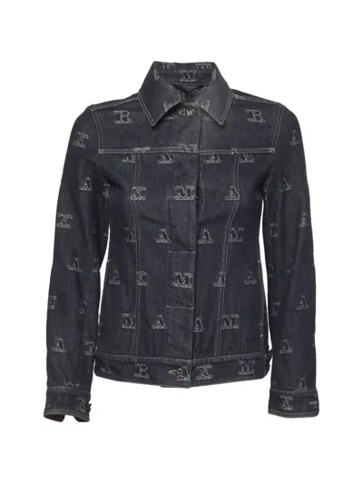 Pre-owned Max Mara Monogram Denim Jacket In Blue