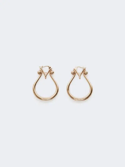 Max Mara Monogram Earrings In Metal In Gold