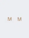 Max Mara Monogram Earrings With Rhinestones In Gold