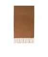 Max Mara Monogram-embroidered Camel Stole In Brown