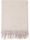 Max Mara Monogram-embroidered Cashmere Scarf In Neutrals