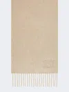 Max Mara Monogram-embroidered Cashmere Stole In Neutral