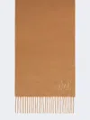 Max Mara Monogram Embroidered Cashmere Stole In Brown