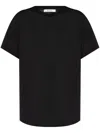 Max Mara Monogram-embroidered Cotton T-shirt In Black