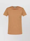 Max Mara Monogram Embroidered Crew Neck T-shirt In Brown
