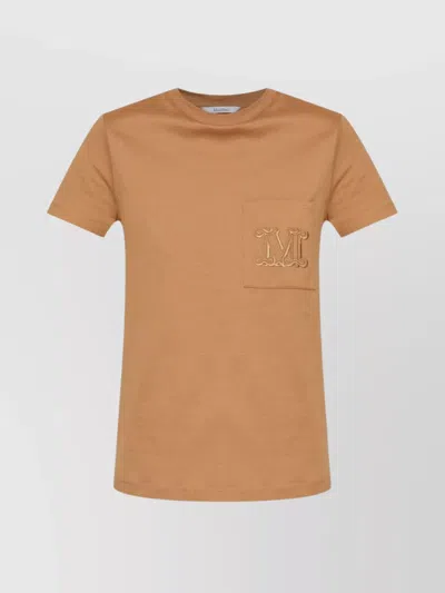 MAX MARA MONOGRAM EMBROIDERED CREW NECK T-SHIRT