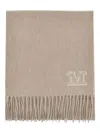 Max Mara Monogram-embroidered Scarf In Brown