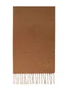 Max Mara Monogram Embroidered Wool Scarf In Brown