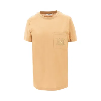 Max Mara Monogram Embroidery T-shirt In Brown