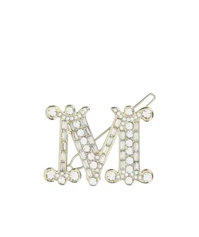 Max Mara Monogram Hairpin In White
