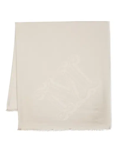 Max Mara Monogram-jacquard Scarf In Neutrals
