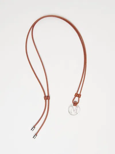 Max Mara Monogram Leather Strap With Pendant In Red
