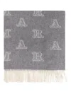 Max Mara Monogram Logo-pattern Scarf In Gray