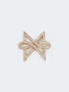 Max Mara Monogram Papillon Brooch With Crystals In Brown