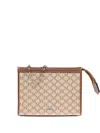 Max Mara Monogram-pattern Clutch Bag In Brown