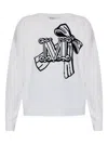 Max Mara Monogram-pattern Sweater In White