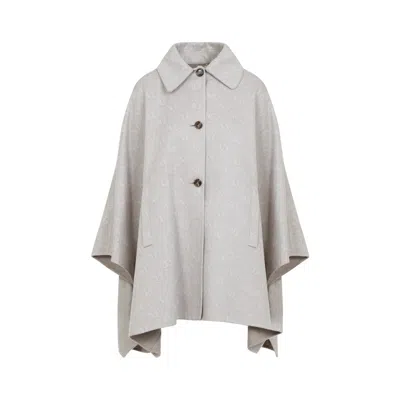 Max Mara Monogram Patterned Jago Logo Long Cape