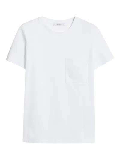 Max Mara Monogram-pocket T-shirt In White