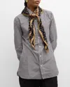 Max Mara Monogram Polka-dot Silk Square Scarf In Camel
