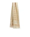 Max Mara Monogram-print Frayed-edge Scarf In Nude