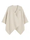 Max Mara Serra Alpaca Wool Scarf Cape In Neutral