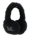 Max Mara Alpaca And Wool Teddy Fabric Earmuffs In Black
