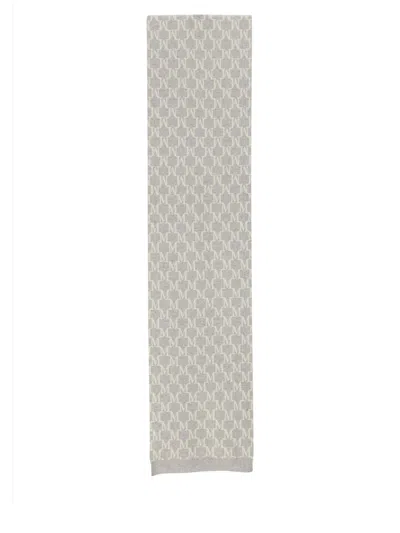 Max Mara Monogram-embroidered Cashmere Stole In Gray