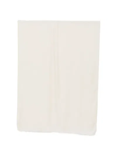 Max Mara Monogram-jacquard Frayed Scarf In Neutral