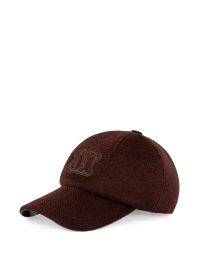 Max Mara Monogram-patch Baseball Cap In Brown