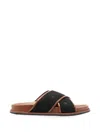 Max Mara Monogram-pattern Crossover-strap Sandals In Black