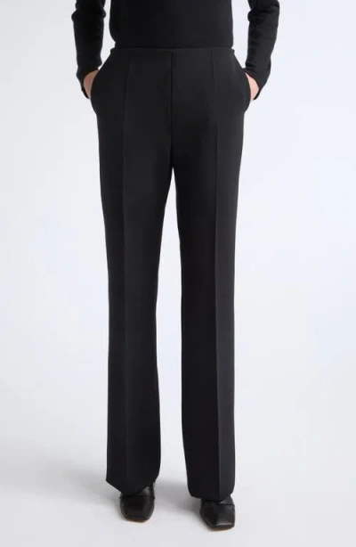 Max Mara Morata Stretch Virgin Wool Flare Leg Pants In Black
