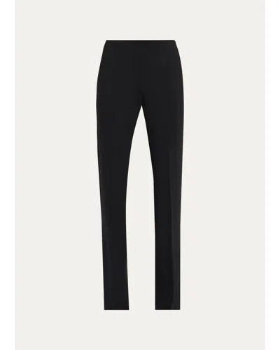 Max Mara Morata Stretch Wool Straight-leg Pants In Black