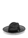 Max Mara Pleated Crown Leather Strap Hat