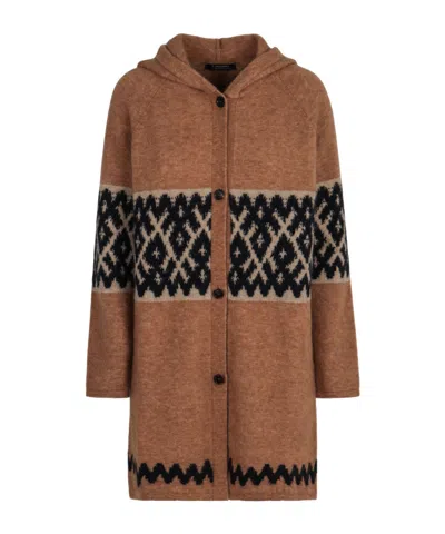 Max Mara Moscova Hooded Cardigan In Brown