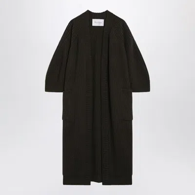 Max Mara Moss Green Cardigan In Wool And Cashmere