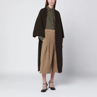 Max Mara Moss Green Cardigan In Wool And Cashmere