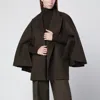 Max Mara Moss Green Short Wrap Coat In Green