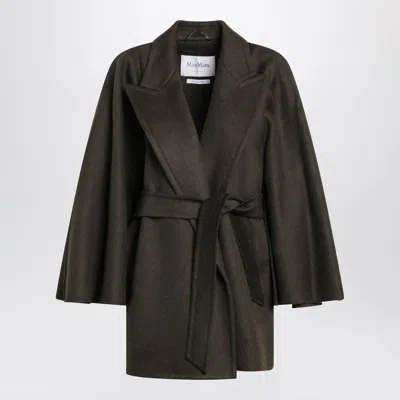 MAX MARA MOSS GREEN SHORT WRAP COAT