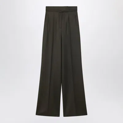 MAX MARA MAX MARA MOSS GREEN WIDELEG WOOL TROUSERS