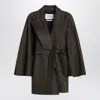 Max Mara Moss Short Wrap Coat In Multi