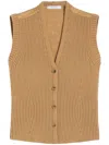 Max Mara Adjustable Back Strap Sleeveless Jacket In Multi