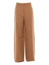 Max Mara Wide-leg And High-waist Casual Pants In Brown