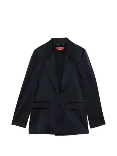 Max Mara Msealbino Button Single-breasted Blazer In Blue