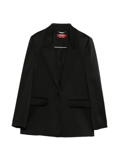 Max Mara Msealbino Single-breasted Jacket In Black
