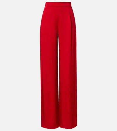Max Mara Msecono High-rise Wide-leg Pants In Red