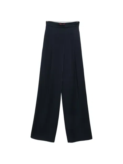 Max Mara Msecono Pleated Tailored Trousers In Blue