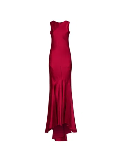 Max Mara Mserum Flared Asymmetric Dress In 레드