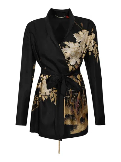 Max Mara Msetunica Tunic In Printed Silk In Black