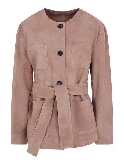 Max Mara Mst Boemia Suede Jacket In Brown