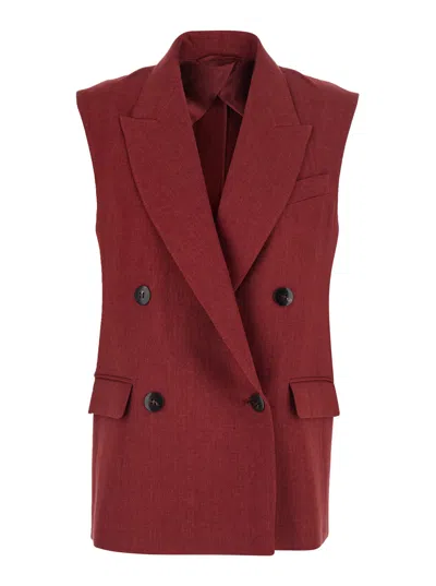 Max Mara Mstaia Gilet In Red